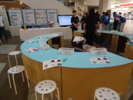 イオンモール神戸南店でのイベントで当社作成の円形テーブルをご使用頂きました。